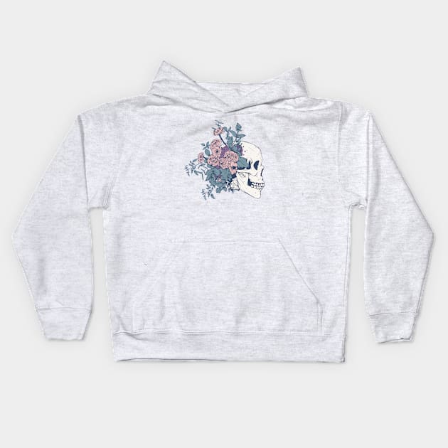 Floral Skull beauty Kids Hoodie by Jess Adams